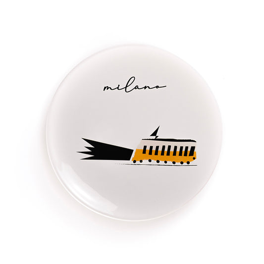Piatto decorativo in ceramica | Milano: Tram – Italy Edition