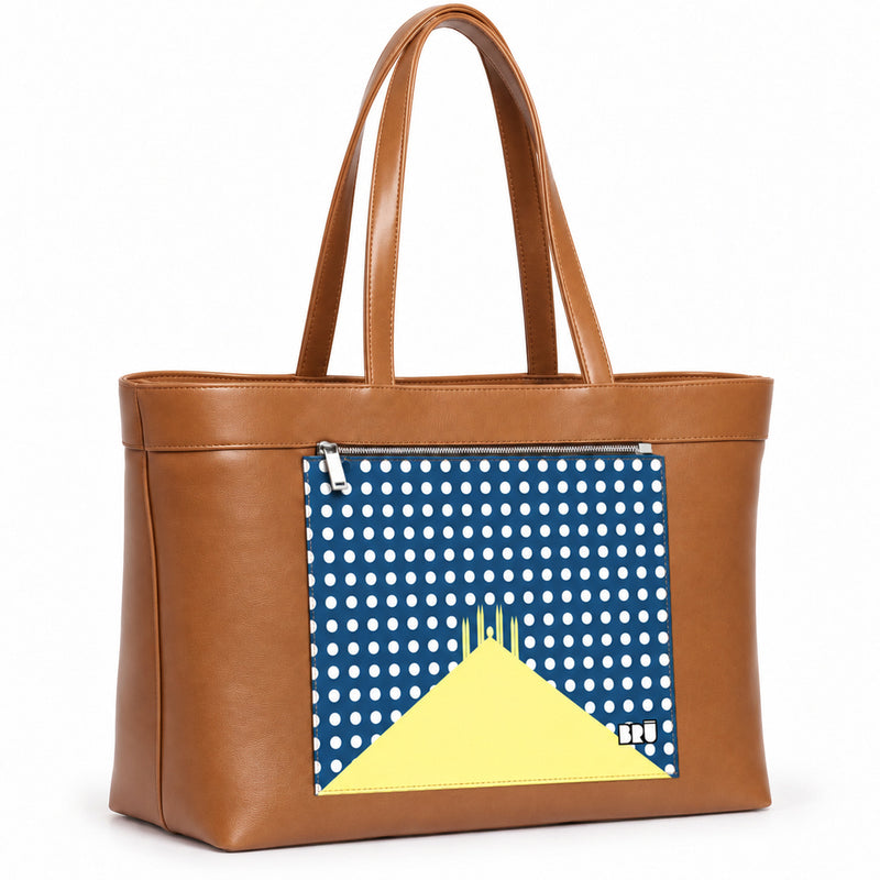 Borsa Biggy | Brown – Milan Edition Blue – laterale