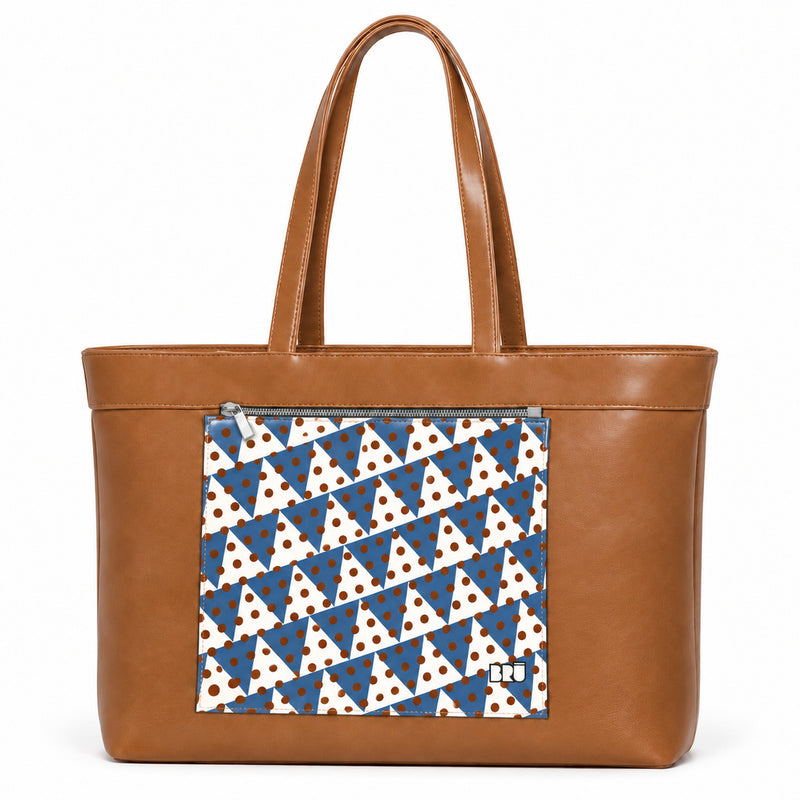 Borsa Biggy | Brown – Naples Edition Blue – frontale