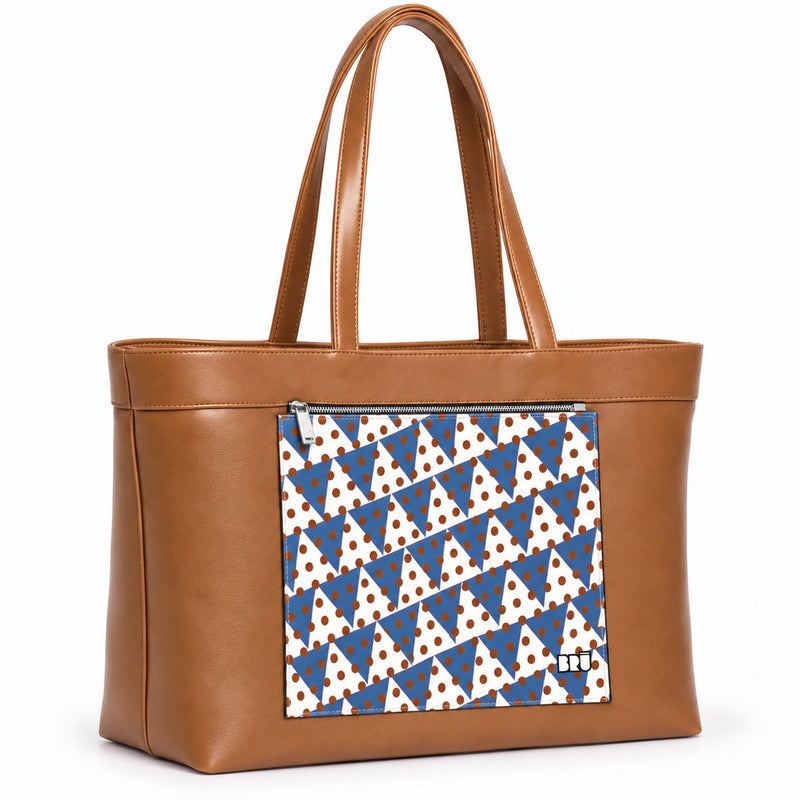 Borsa Biggy | Brown – Naples Edition Blue – laterale