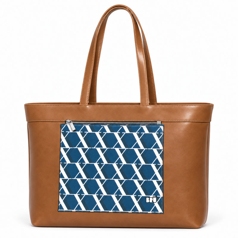 Borsa Biggy | Brown – Rome Edition Blue – frontale