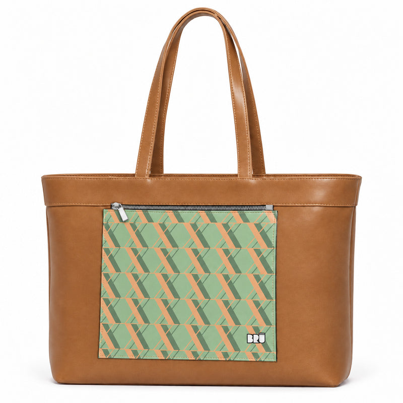 Borsa Biggy | Brown – Rome Edition Green – frontale