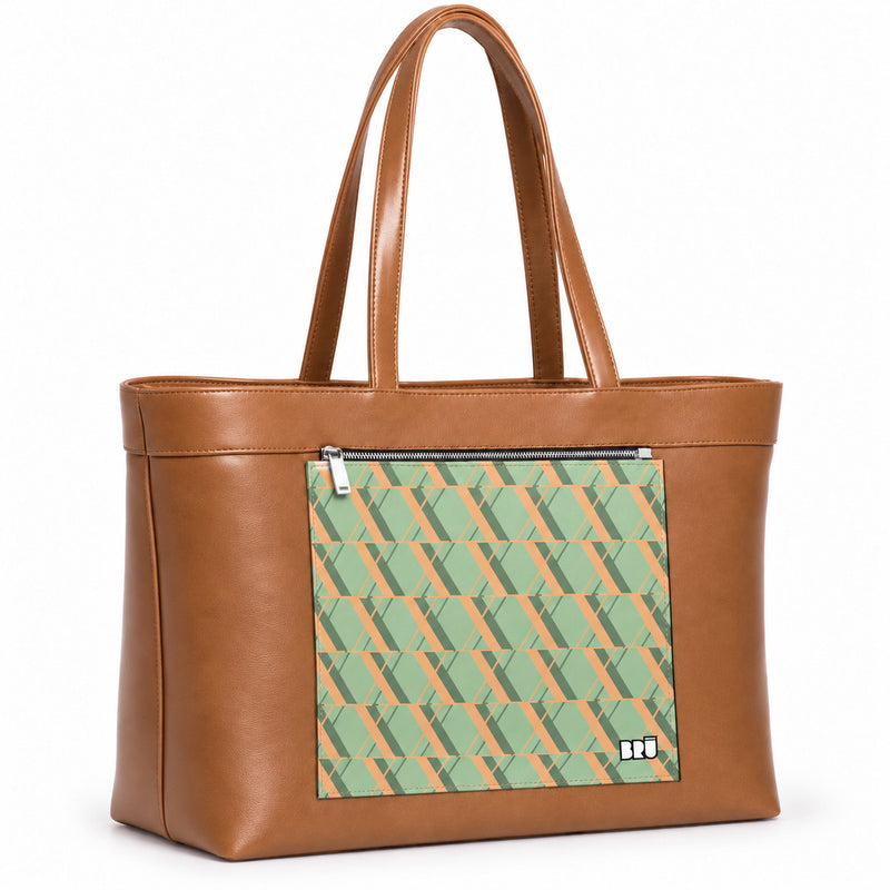 Borsa Biggy | Brown – Rome Edition Green – laterale