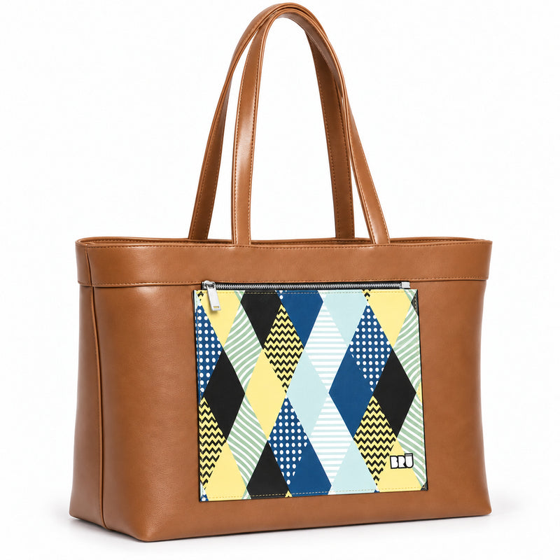 Borsa Biggy | Brown – Venice Edition Blue – laterale