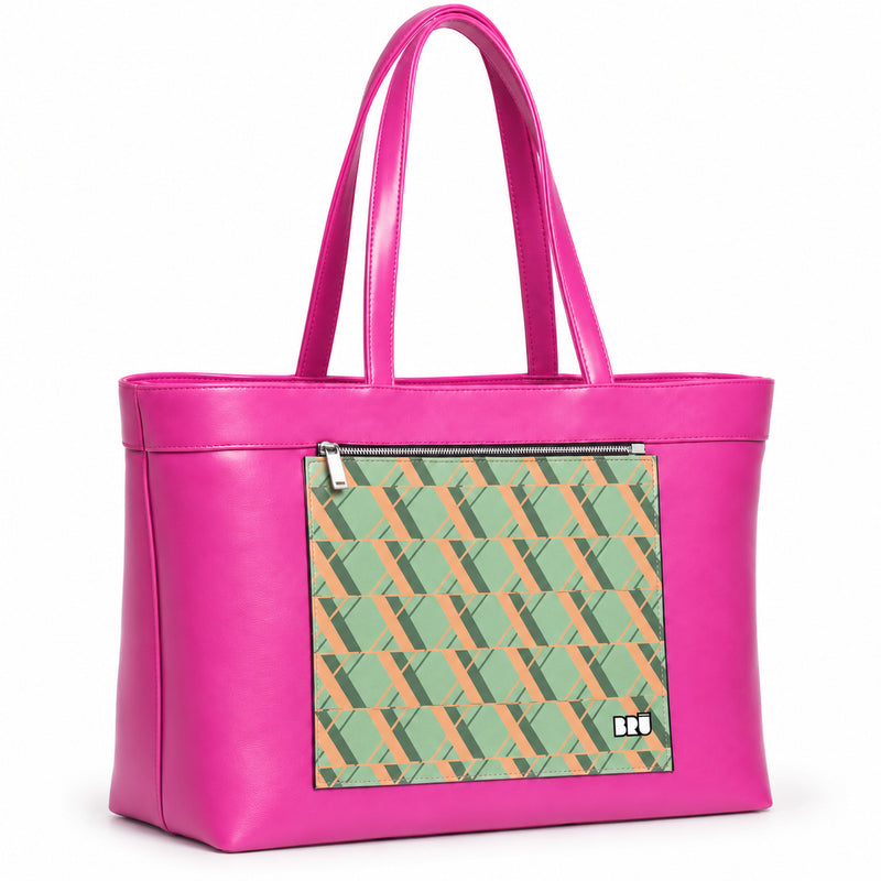 Borsa Biggy | Fuchsia – Rome Edition Green – laterale