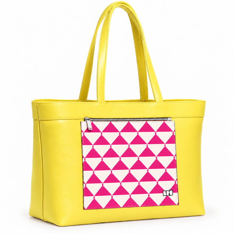 Borsa Biggy | Yellow – Apulia Edition Fuchsia – laterale