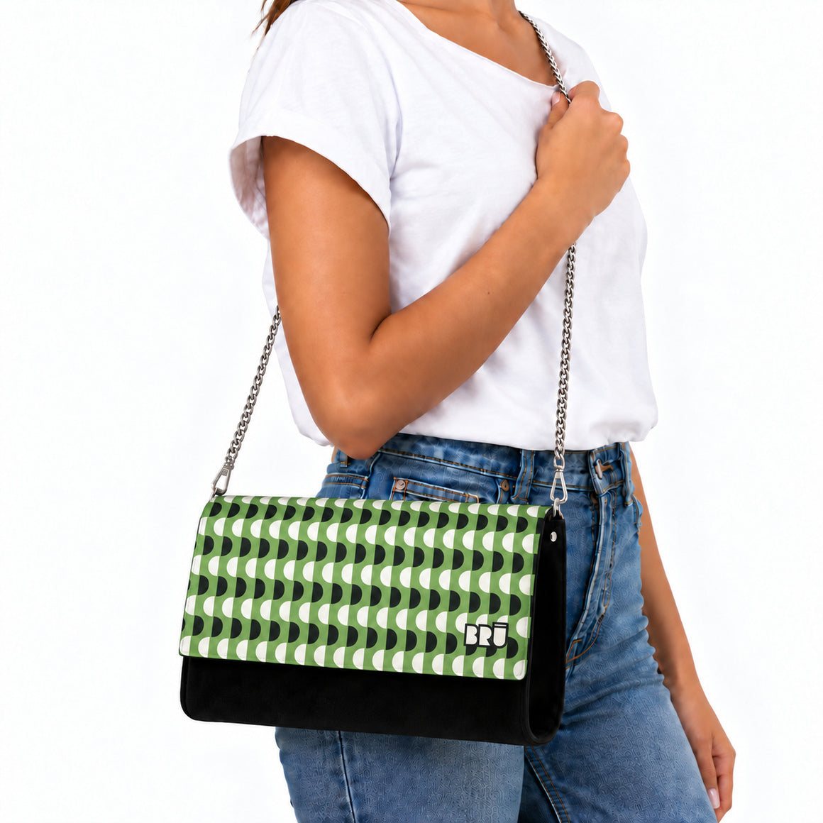 Borsa Muà | Black – Green Waves – indossata