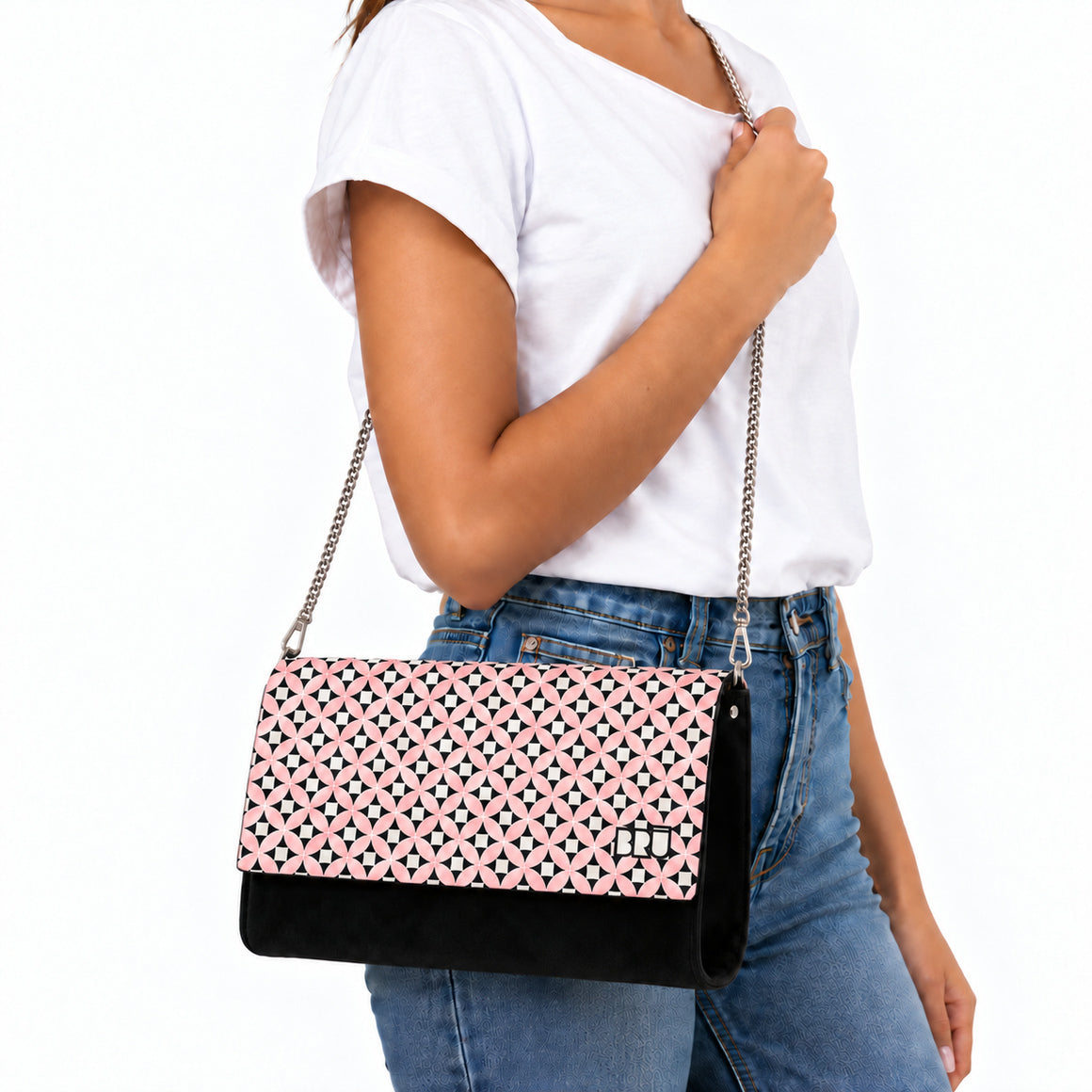 Borsa Muà | Black – Pink Floor – indossata