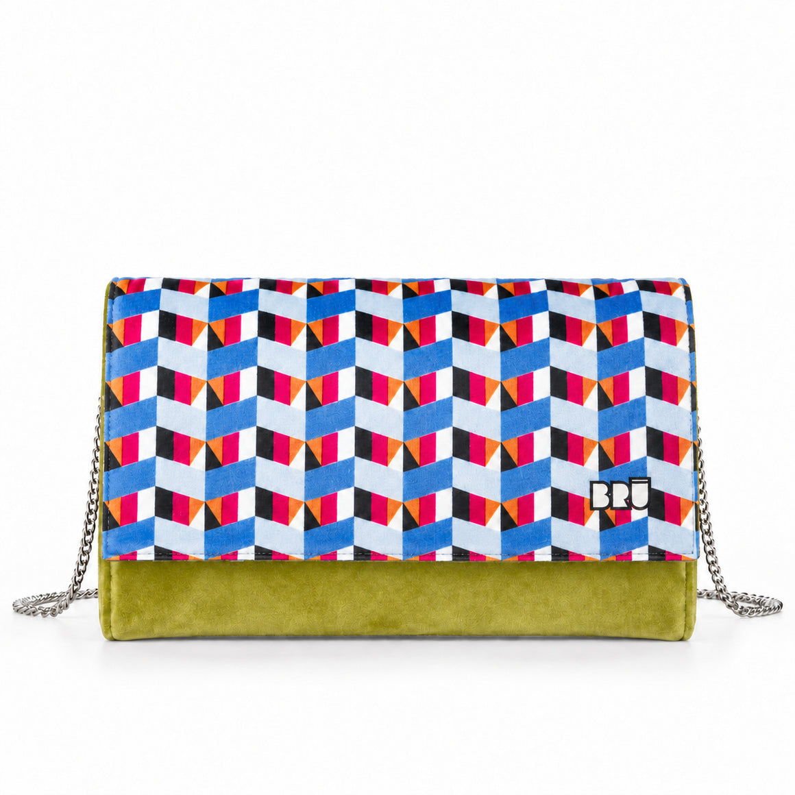 Borsa Muà | Green Lime – Blue Tipi – frontale