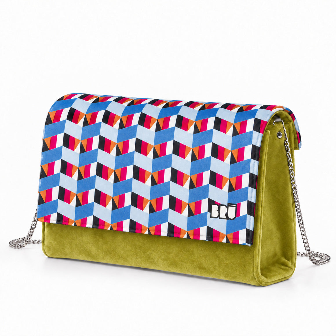 Borsa Muà | Green Lime – Blue Tipi – laterale