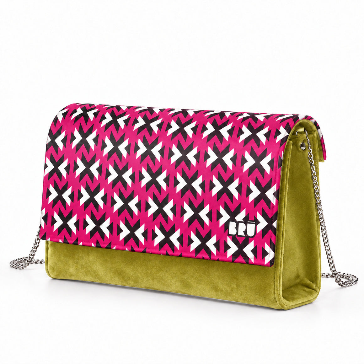 Borsa Muà | Green Lime – Fuchsia Stick – laterale