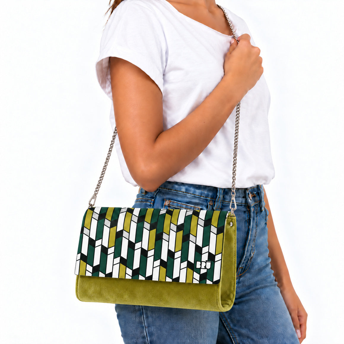 Borsa Muà | Green Lime – Green Arrows – indossata