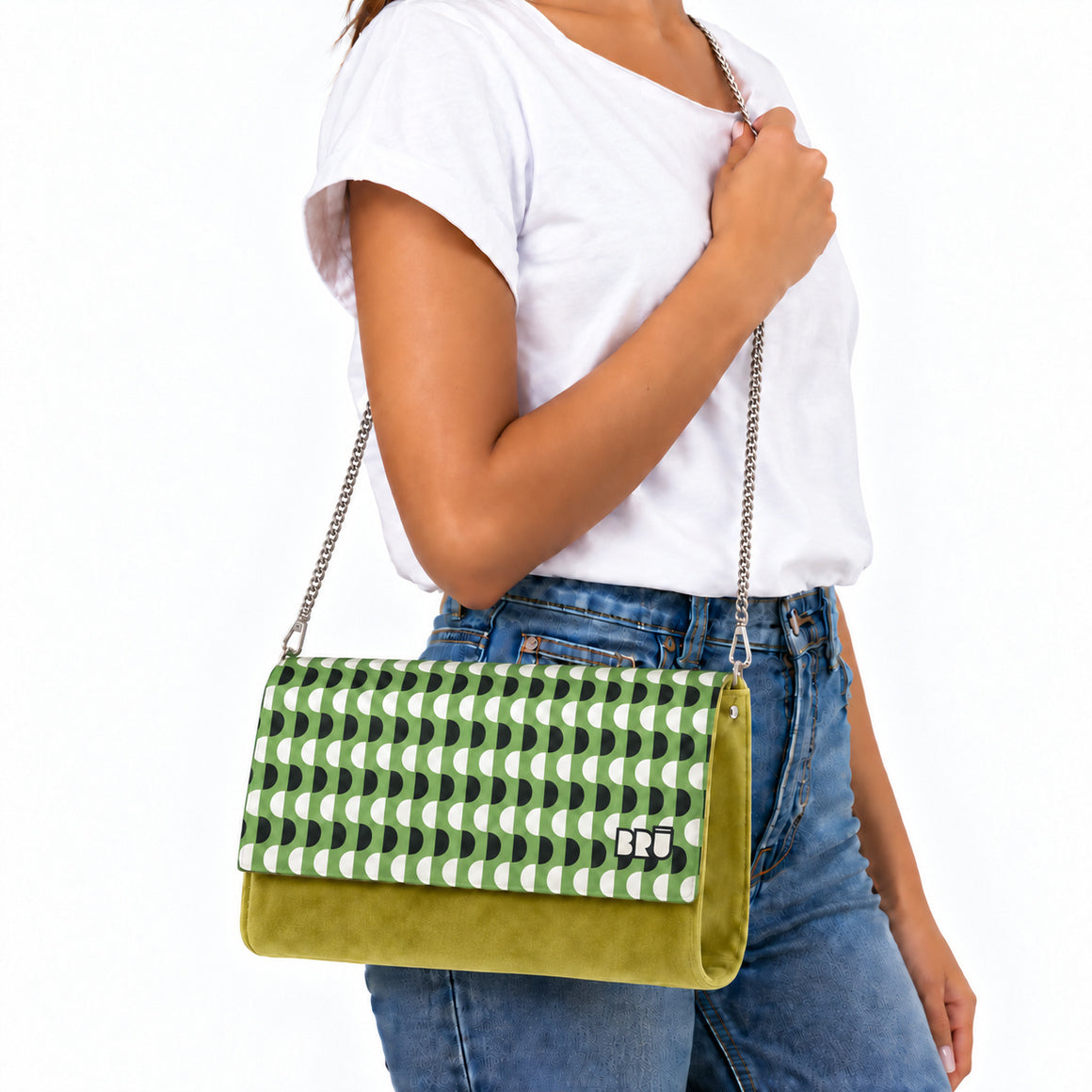 Borsa Muà | Green Lime – Green Waves – indossata