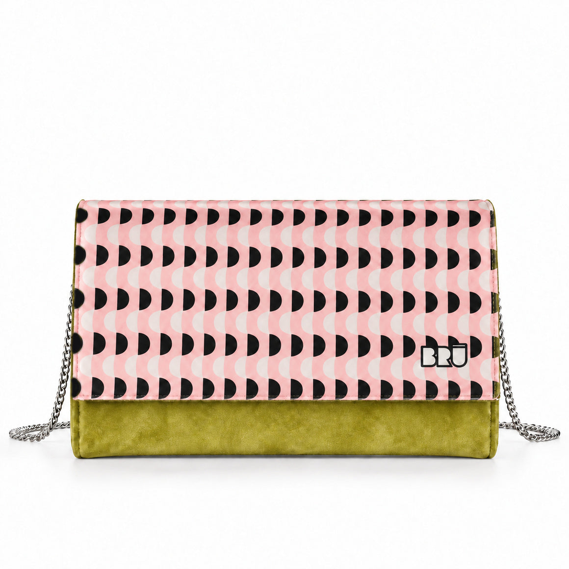 Borsa Muà | Green Lime – Pink Waves – frontale