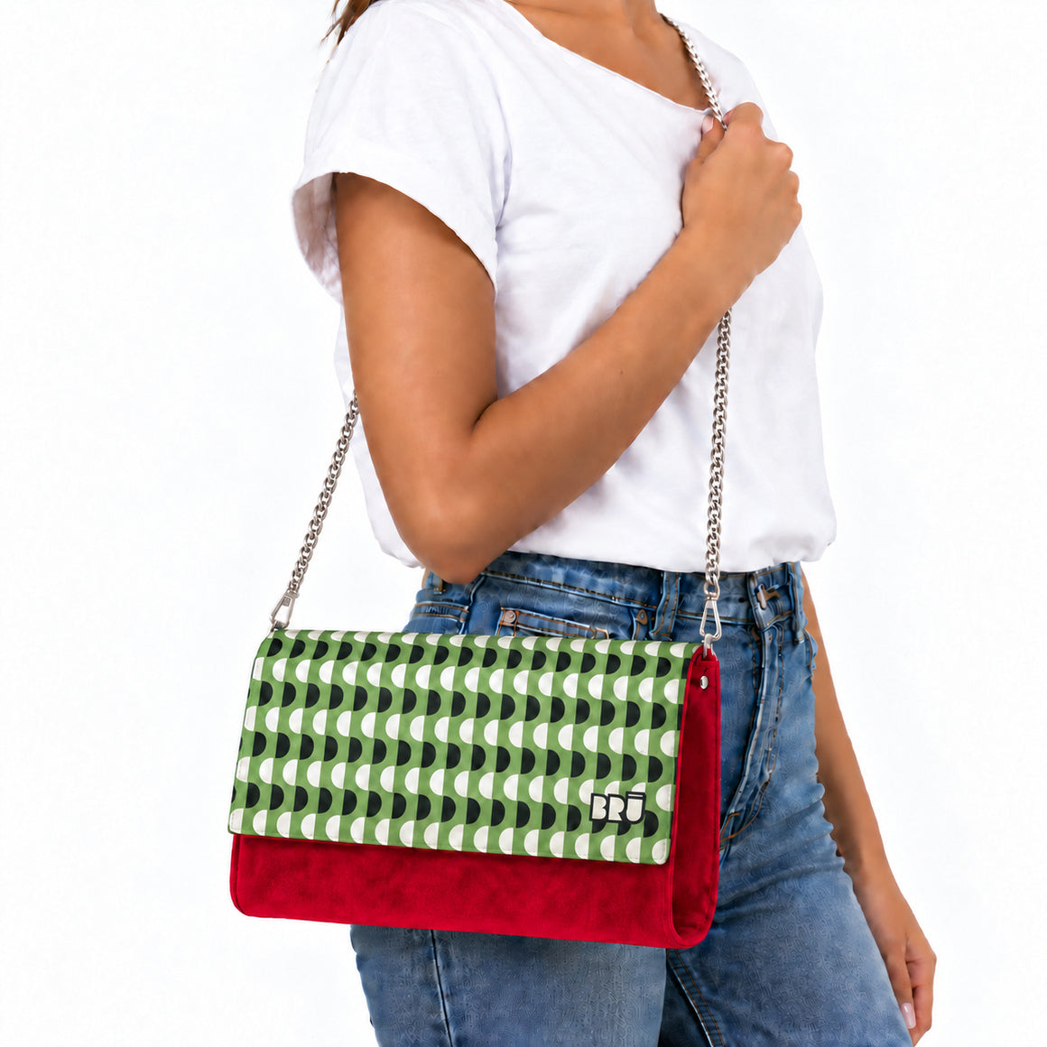 Borsa Muà | Red – Green Waves – indossata