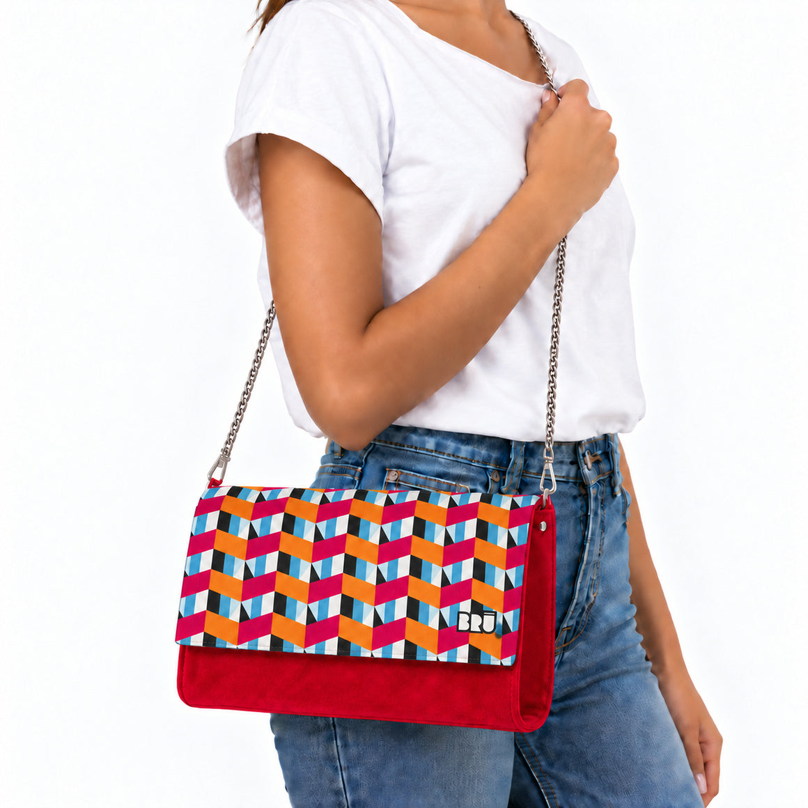 Borsa Muà | Red – Orange Tipi – indossata