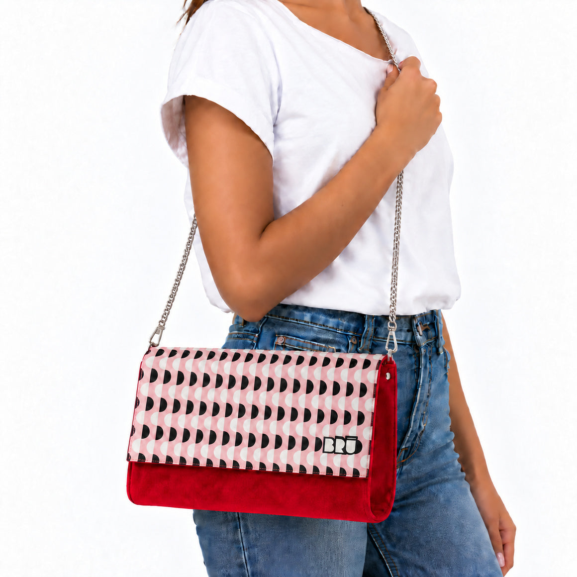 Borsa Muà | Red – Pink Waves – indossata