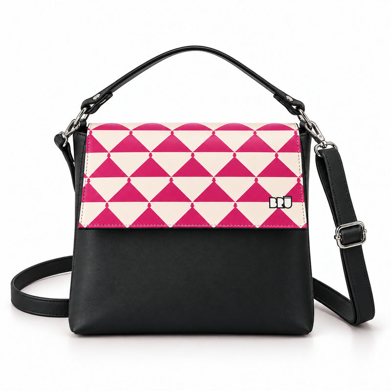 Borsa Zazzy | Black – Apulia Edition Fuchsia – frontale