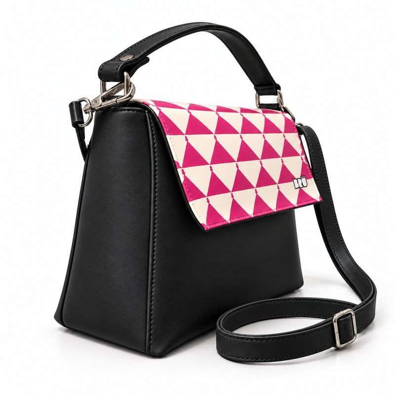 Borsa Zazzy | Black – Apulia Edition Fuchsia – laterale