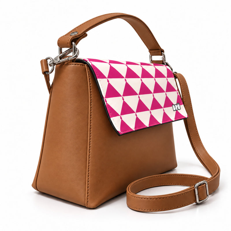 Borsa Zazzy | Brown – Apulia Edition Fuchsia – laterale