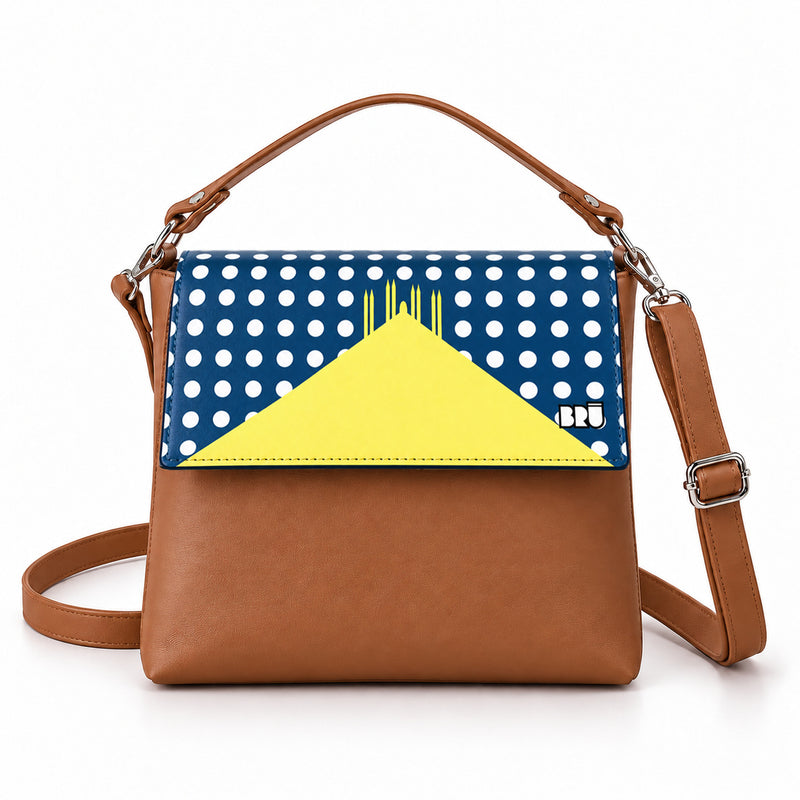 Borsa Zazzy | Brown – Milan Edition Blue – frontale