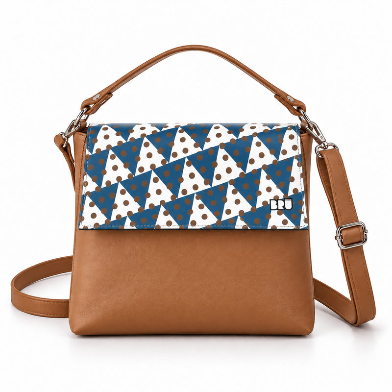 Borsa Zazzy | Brown – Naples Edition Blue – frontale