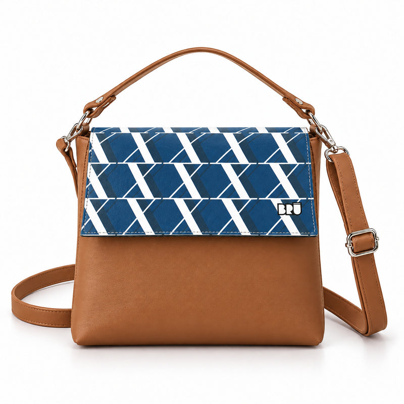 Borsa Zazzy | Brown – Rome Edition Blue – frontale