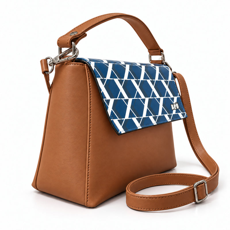 Borsa Zazzy | Brown – Rome Edition Blue – laterale