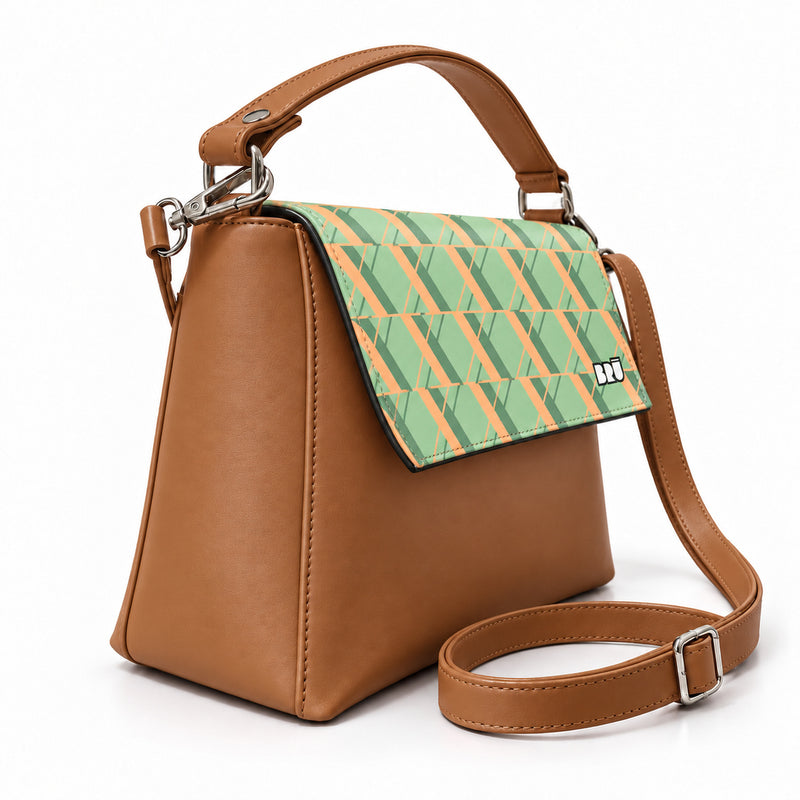 Borsa Zazzy | Brown – Rome Edition Green – laterale