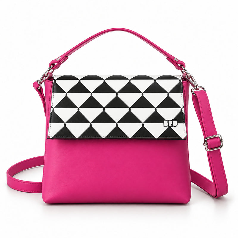 Borsa Zazzy | Fuchsia – Apulia Edition Black – frontale