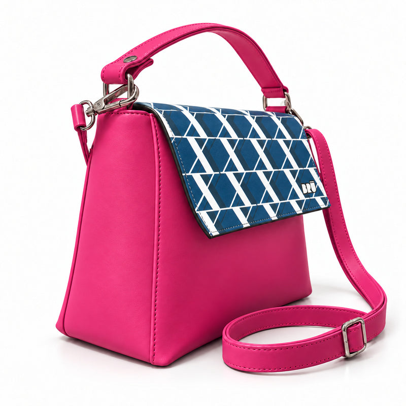 Borsa Zazzy | Fuchsia – Rome Edition Blue – laterale
