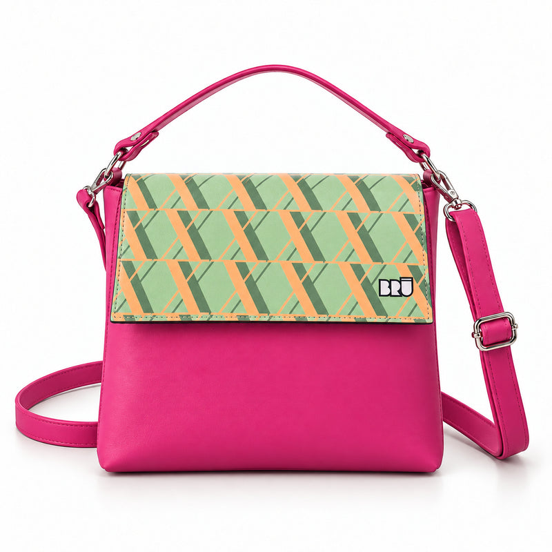 Borsa Zazzy | Fuchsia – Rome Edition Green – frontale