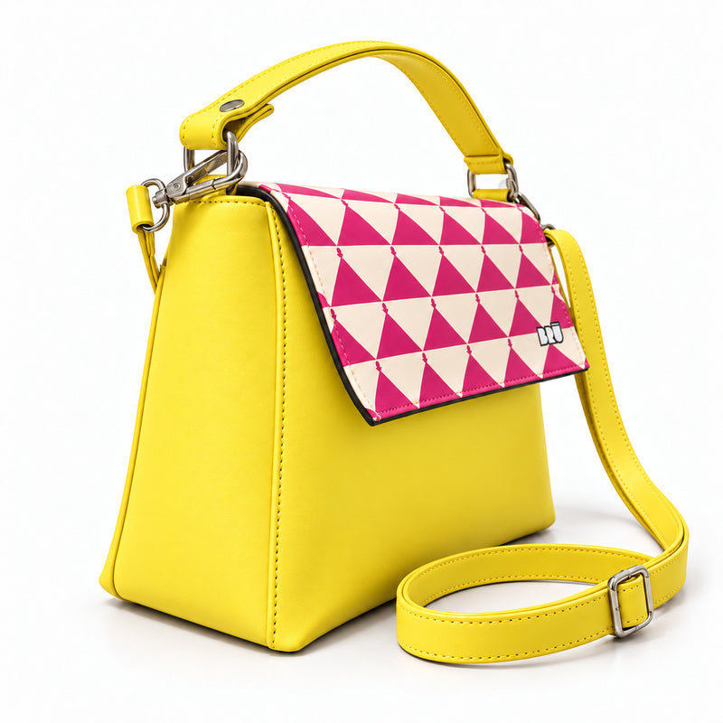 Borsa Zazzy | Yellow – Apulia Edition Fuchsia – laterale