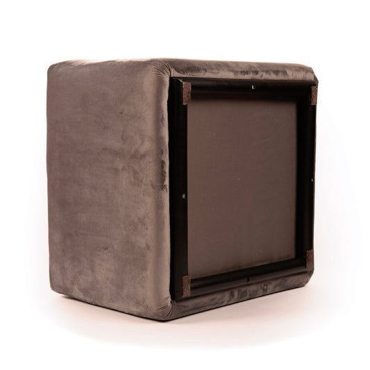 Pouf quadrato artigianale | Grey Velvet
