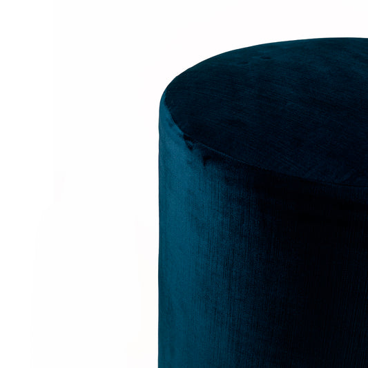 Pouf tondo artigianale | Blue Velvet