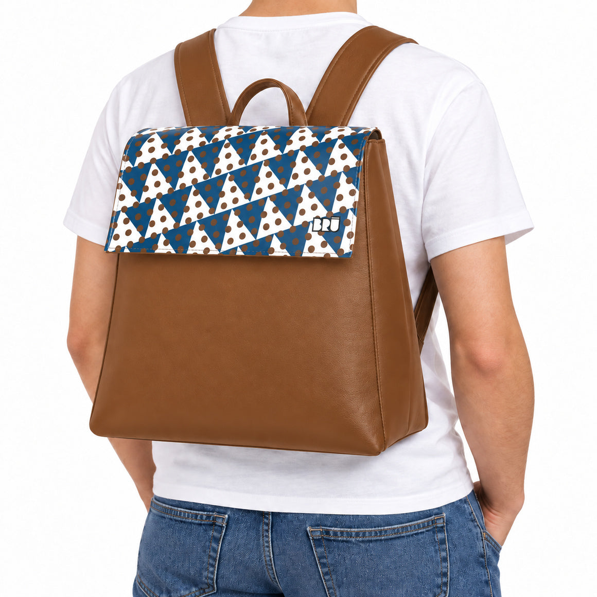 Zaino Mimì | Brown – Naples Edition Blue – indossata