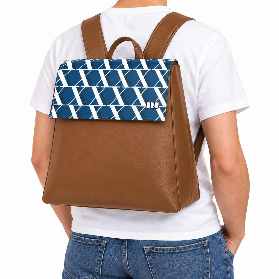 Zaino Mimì | Brown – Rome Edition Blue – indossata