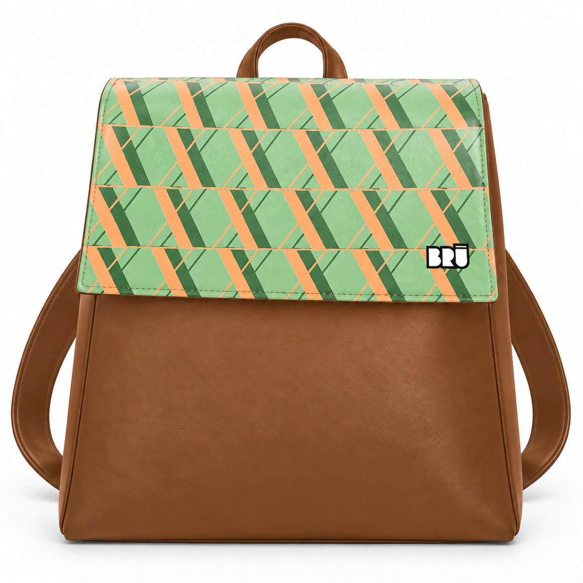 Zaino Mimì | Brown – Rome Edition Green – frontale