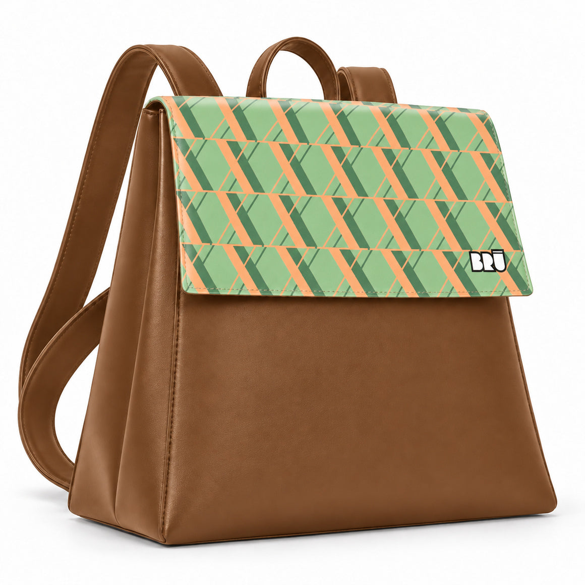 Zaino Mimì | Brown – Rome Edition Green – laterale