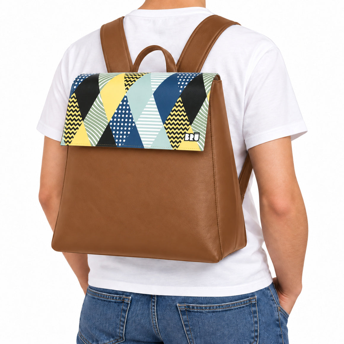 Zaino Mimì | Brown – Venice Edition Blue – indossata
