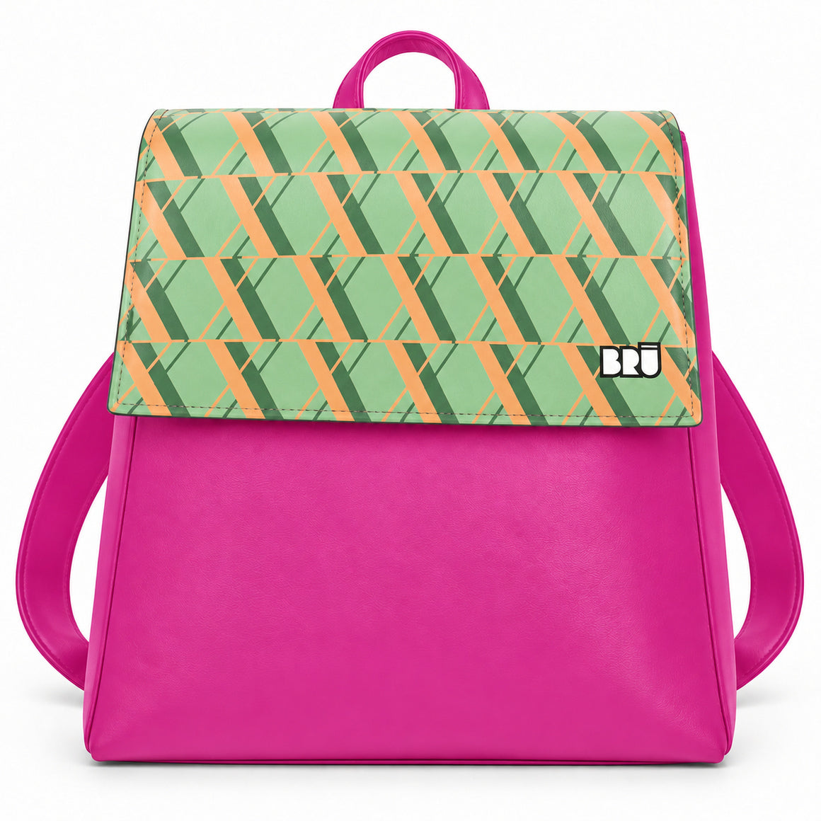 Zaino Mimì | Fuchsia – Rome Edition Green – frontale