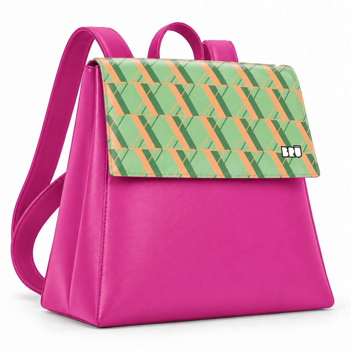 Zaino Mimì | Fuchsia – Rome Edition Green – laterale