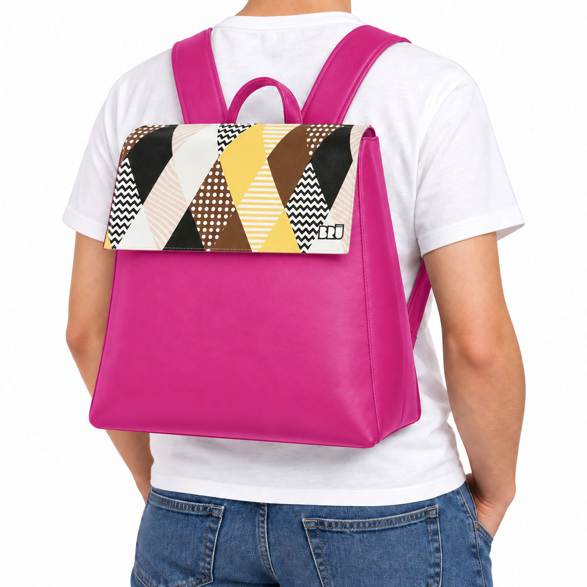 Zaino Mimì | Fuchsia – Venice Edition Brown – indossata